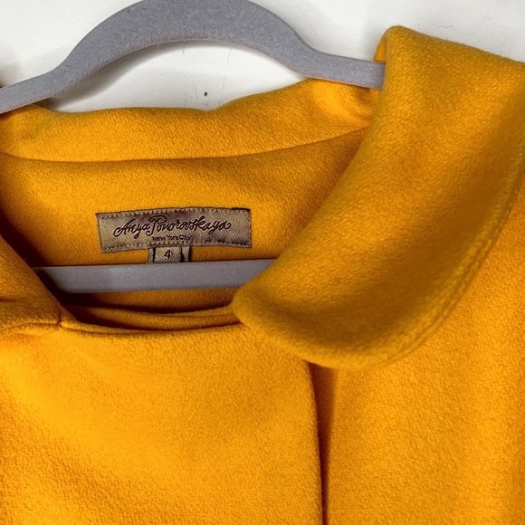 Anya Ponorovskaya Mustard Yellow Wool Coat Cropped - Picture 3 of 7